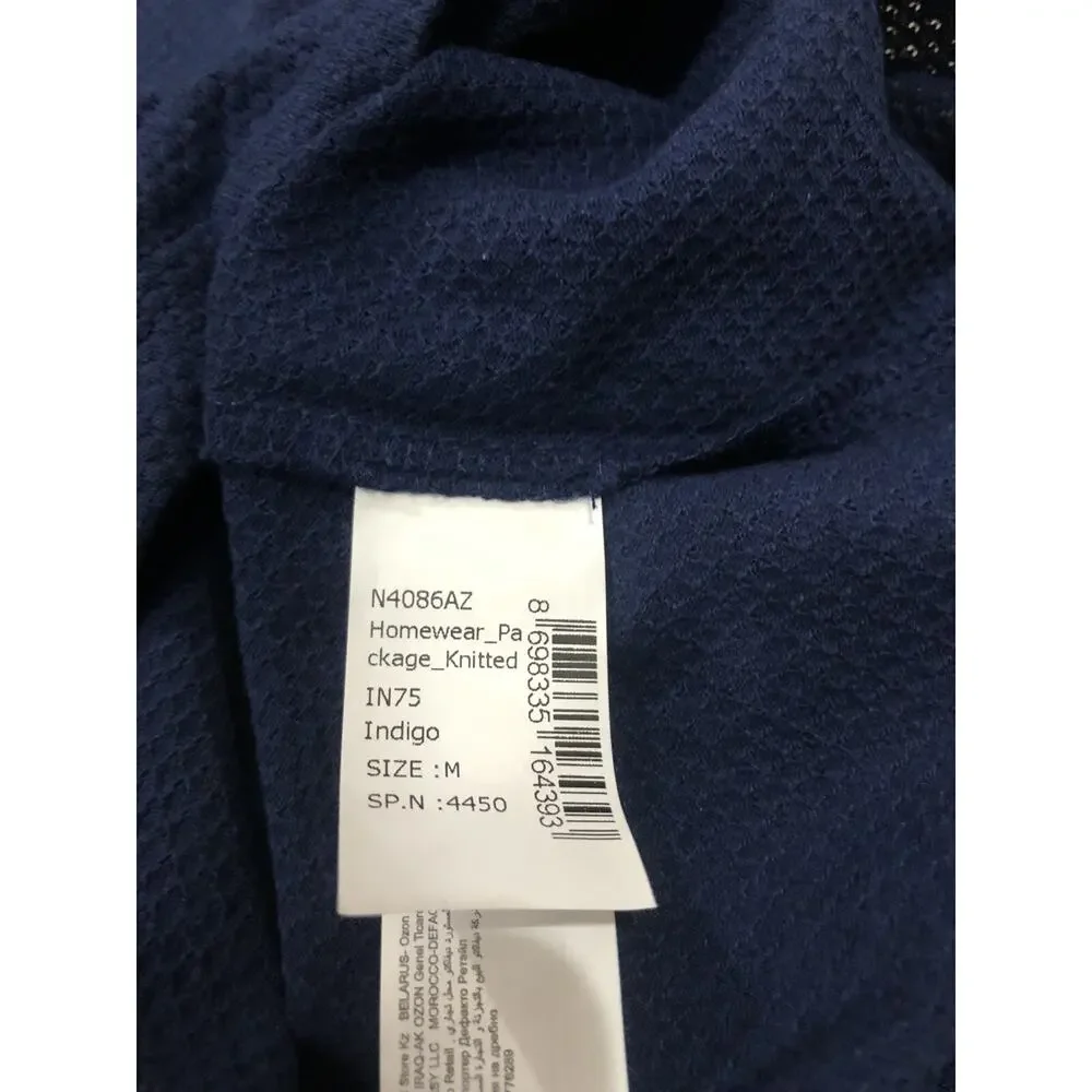 De Facto Pajama Set Mens Medium Sleep Set Lounge Pants Shirt Blue N90